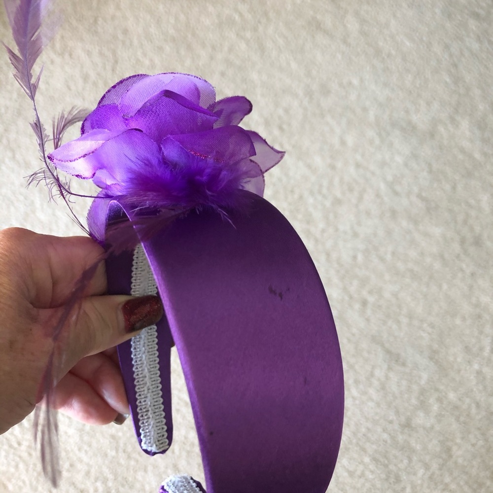 Purple flower headband - Picture 3 of 4